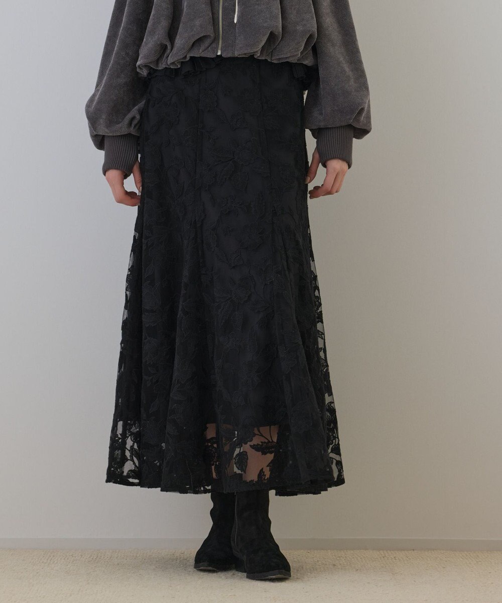 GRACE CONTINENTAL エンブロイダリーフレアスカート 