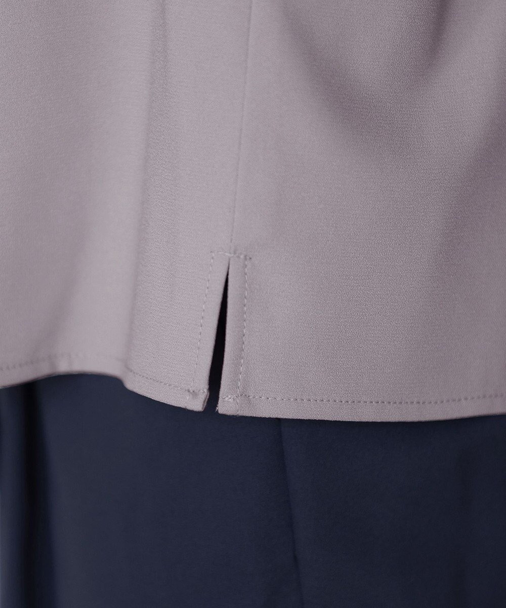 Tiaclasse L 【新色追加・洗える】バンドカラー2WAYタックブラウス 