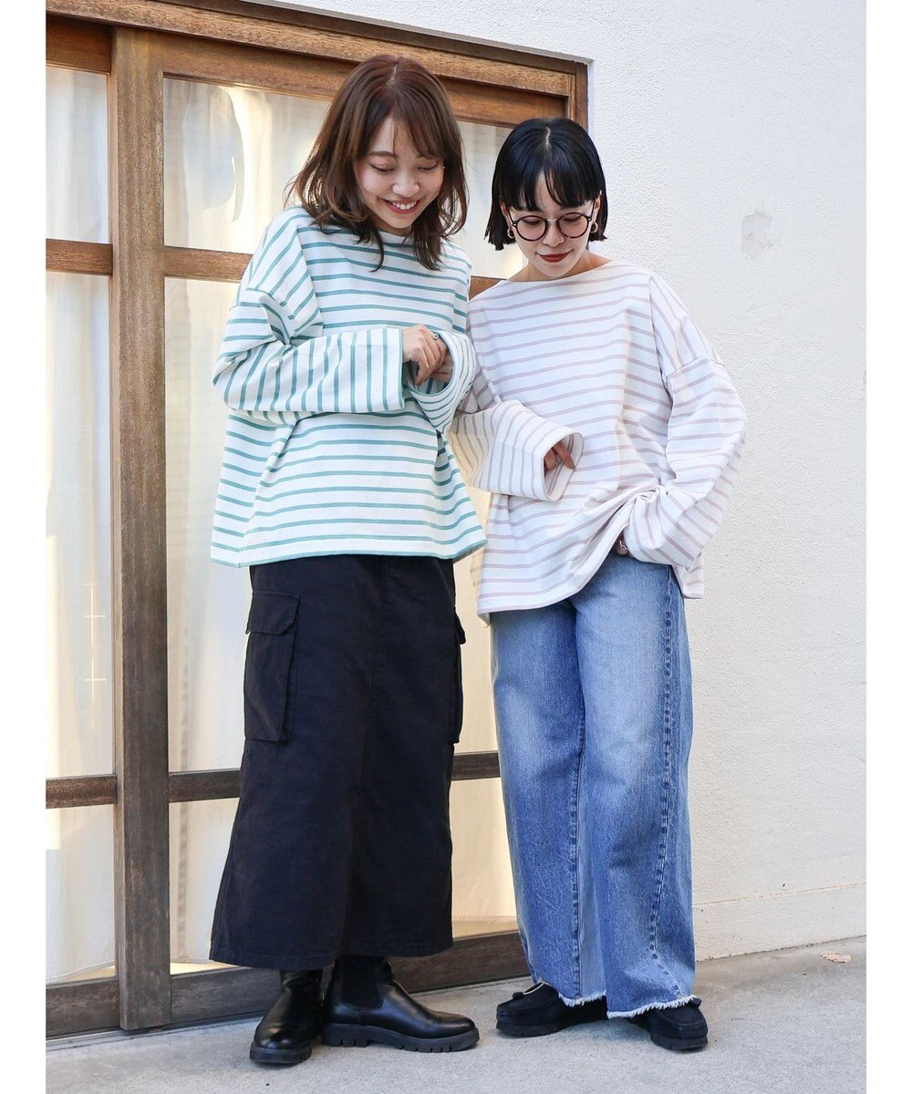 AMERICAN HOLIC ＯＥ天竺ボーダーＢＩＧプルオーバー 