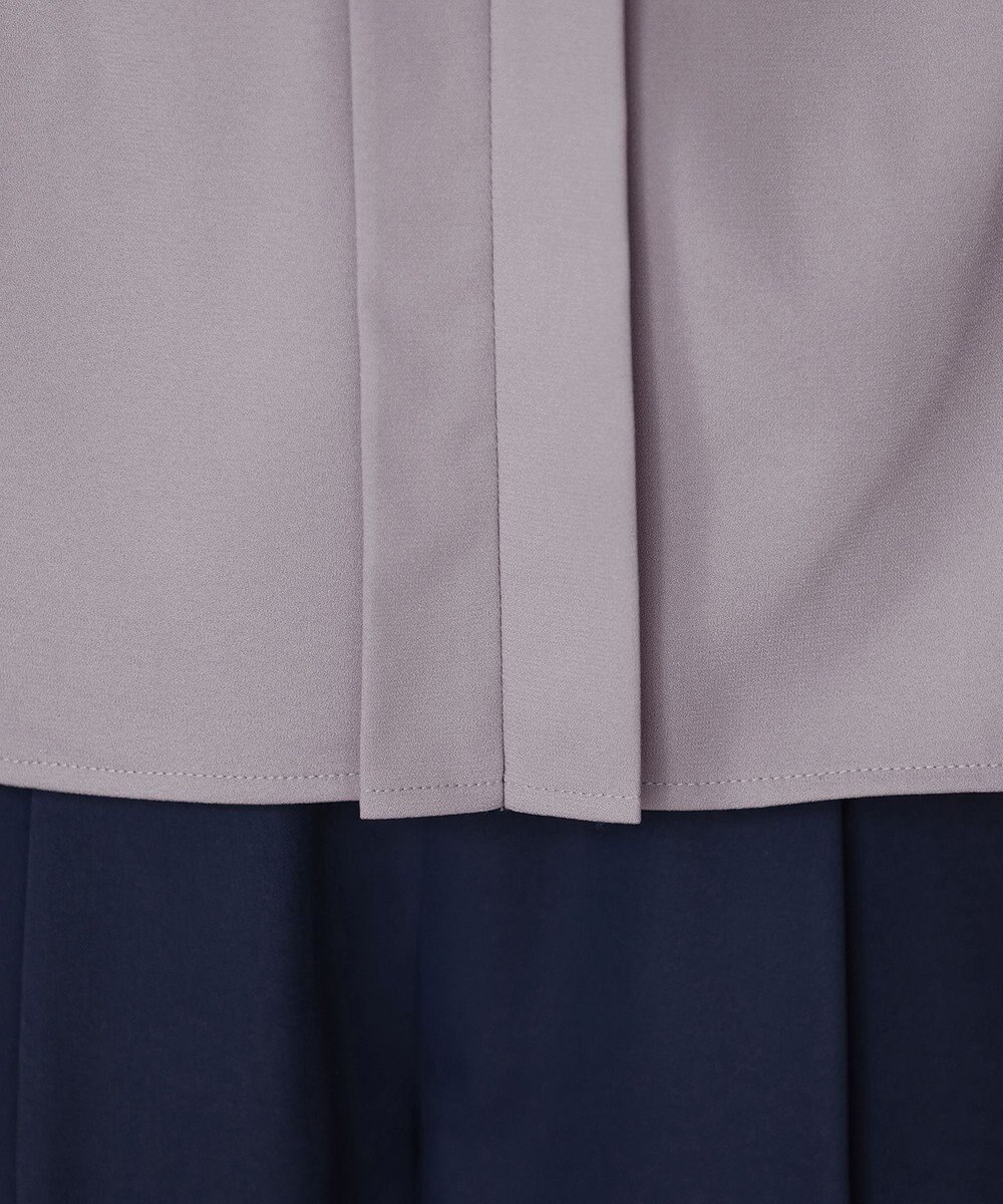 Tiaclasse L 【新色追加・洗える】バンドカラー2WAYタックブラウス 