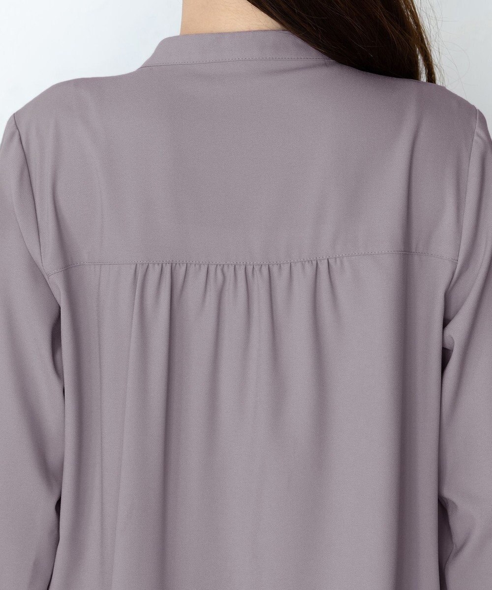 Tiaclasse L 【新色追加・洗える】バンドカラー2WAYタックブラウス 