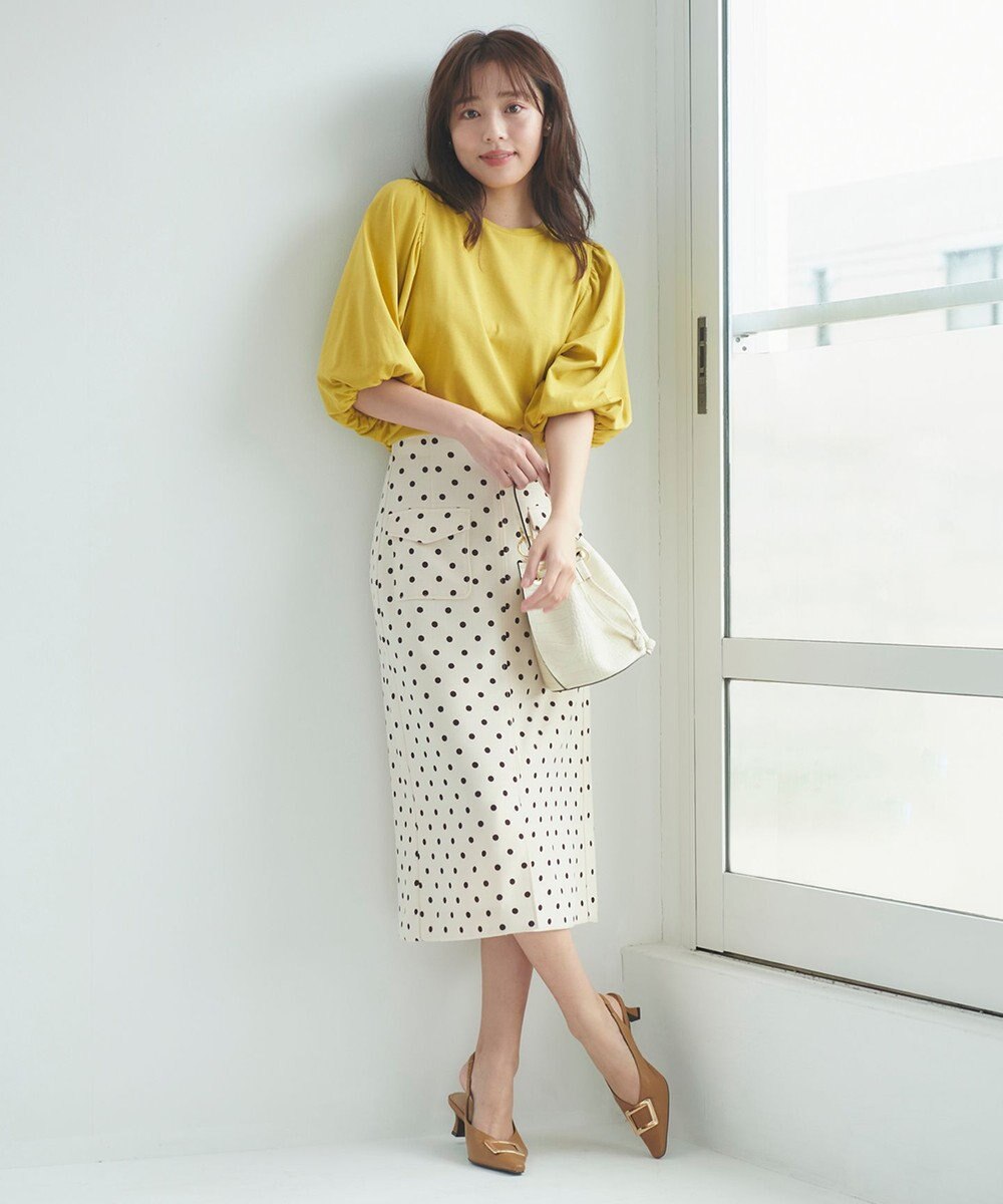 Feroux 【UVケア】バックリボンボリュームスリーブ Tシャツ 