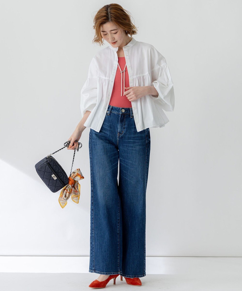 23区 S 【洗える】CANCLINI ギャザー フレア ブラウス 