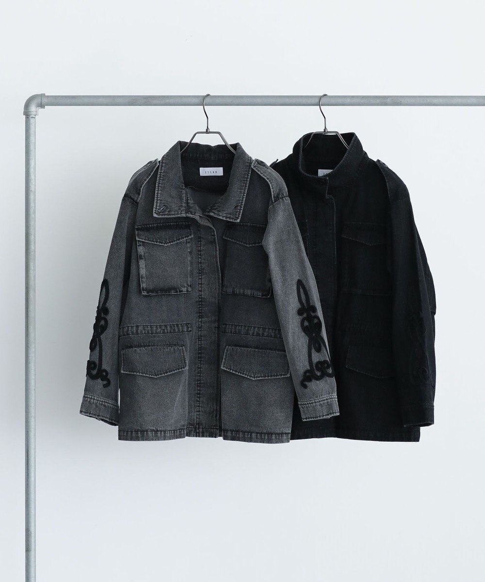 Green Parks ■ESCAR デニムコード刺繍ジャケット 