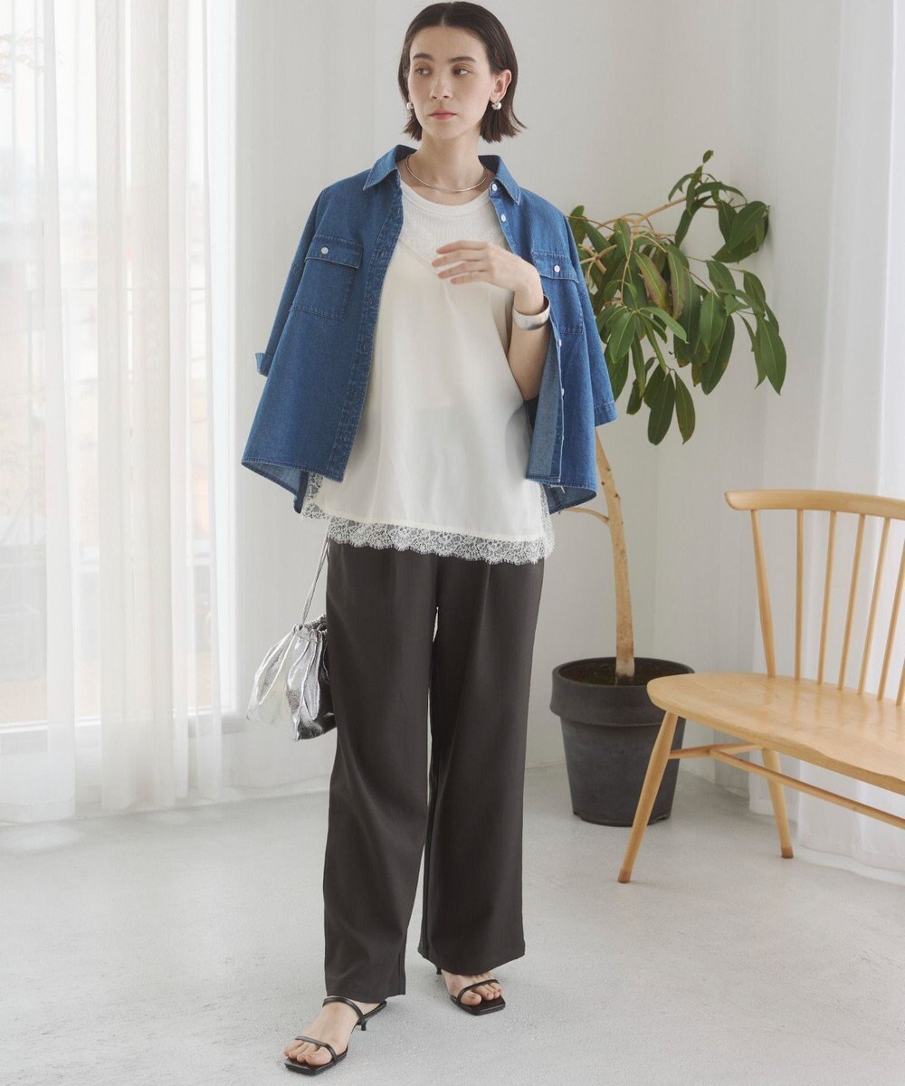 WEGO 【ANGIE VINTAGE】サテンレースキャミソール 