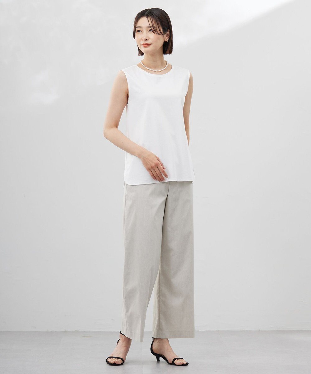 J.PRESS LADIES L 【洗える】スムースジャージー ノースリーブ カットソー 