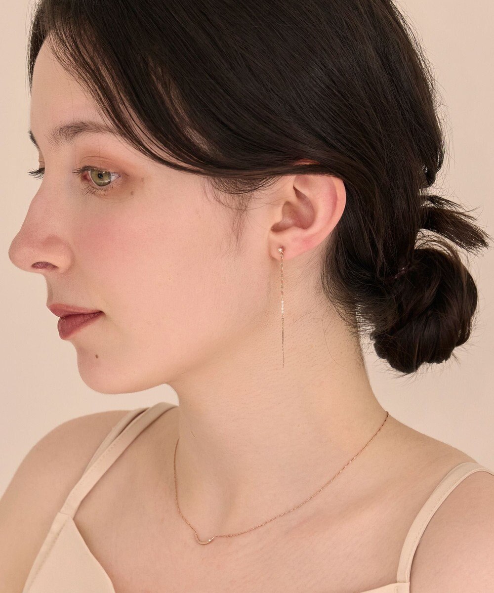 Phoebe 〈金属アレルギー対応〉ルミナスビジューセラミックポストピアス 揺れピアス/パール 