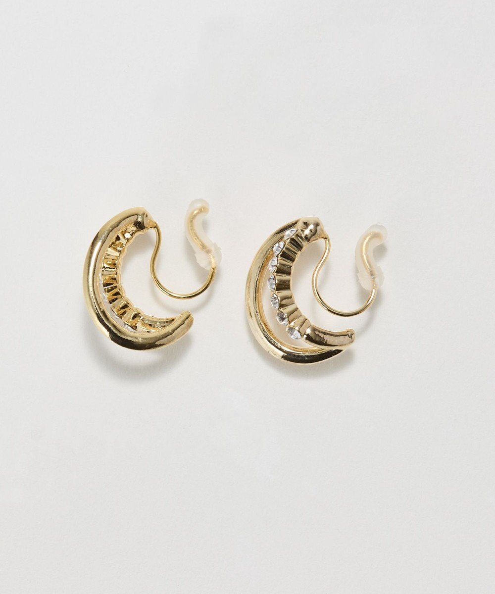 Phoebe 〈痛くないシリーズ/アレルギー対応〉ブリリアントダブルフープライトフィットイヤリング　ゴールド 