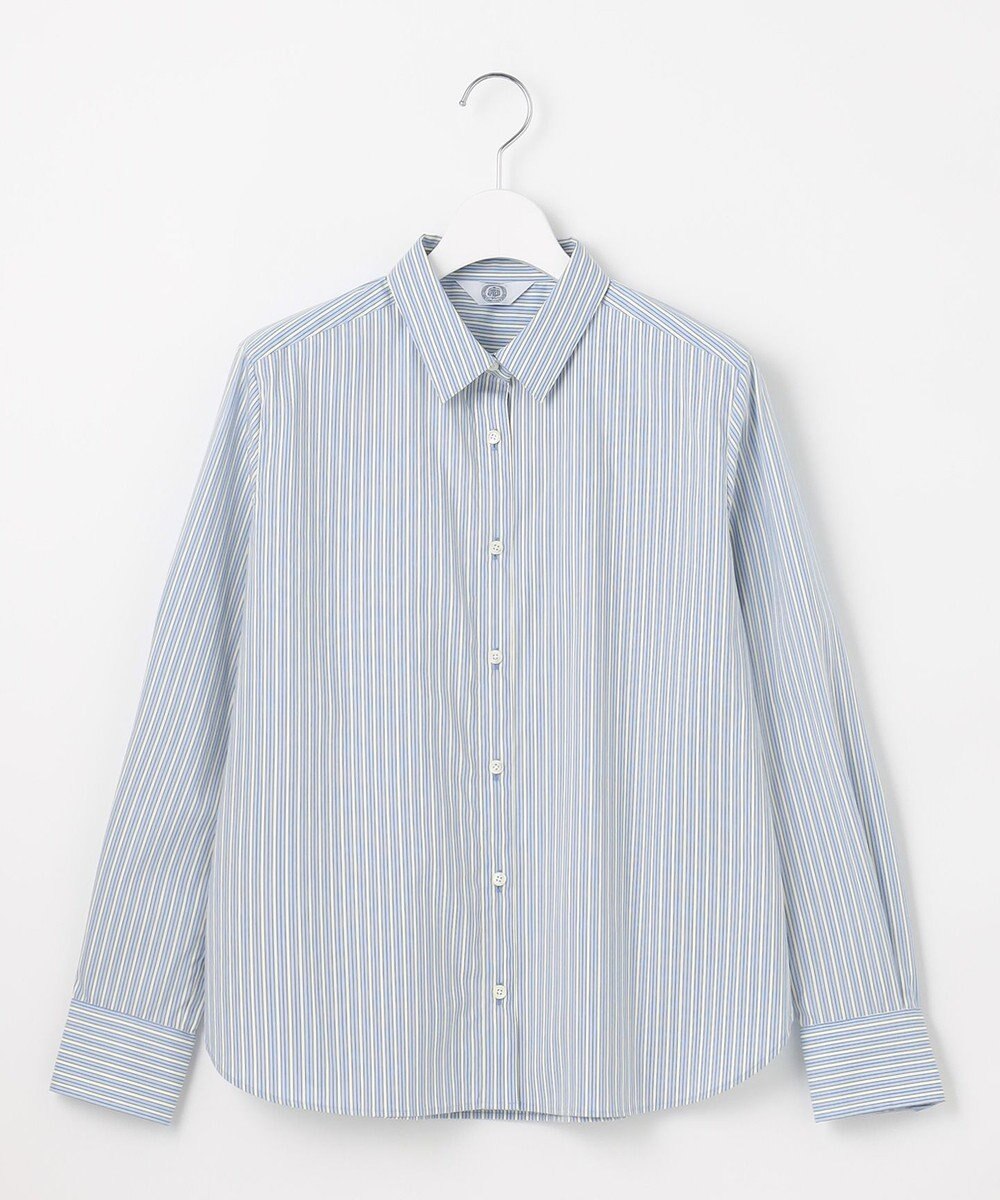 J.PRESS LADIES 【洗える】BEZコットンナイロン ストライプ シャツカラー ブラウス 