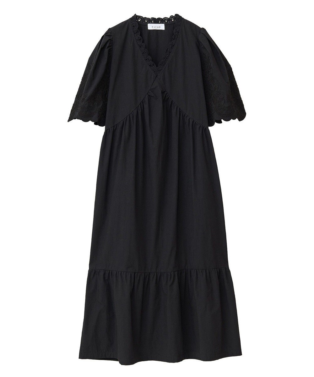 Green Parks ■ＥＳＣＡＲ　刺繍スリーブギャザーワンピース 