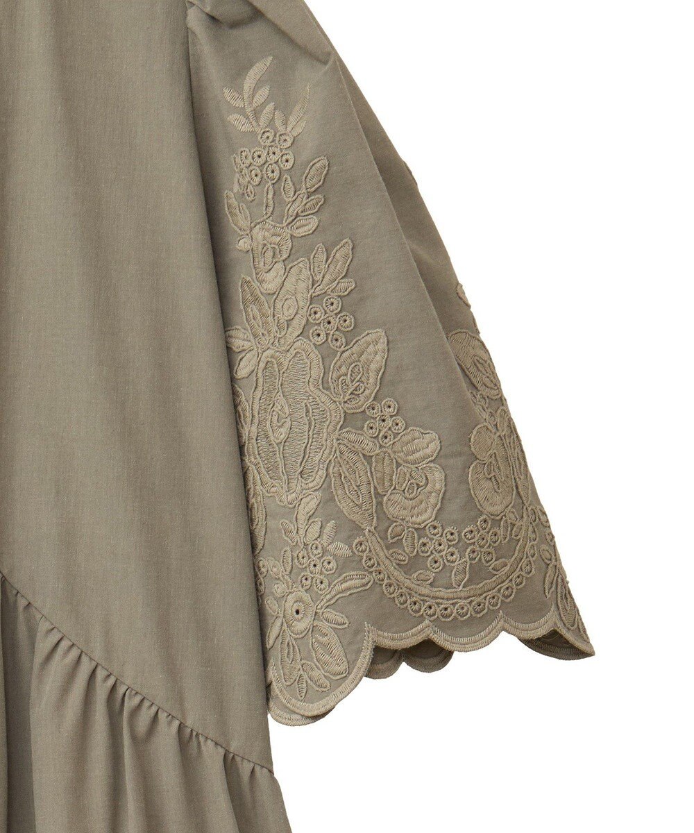 Green Parks ■ＥＳＣＡＲ　刺繍スリーブギャザーワンピース 