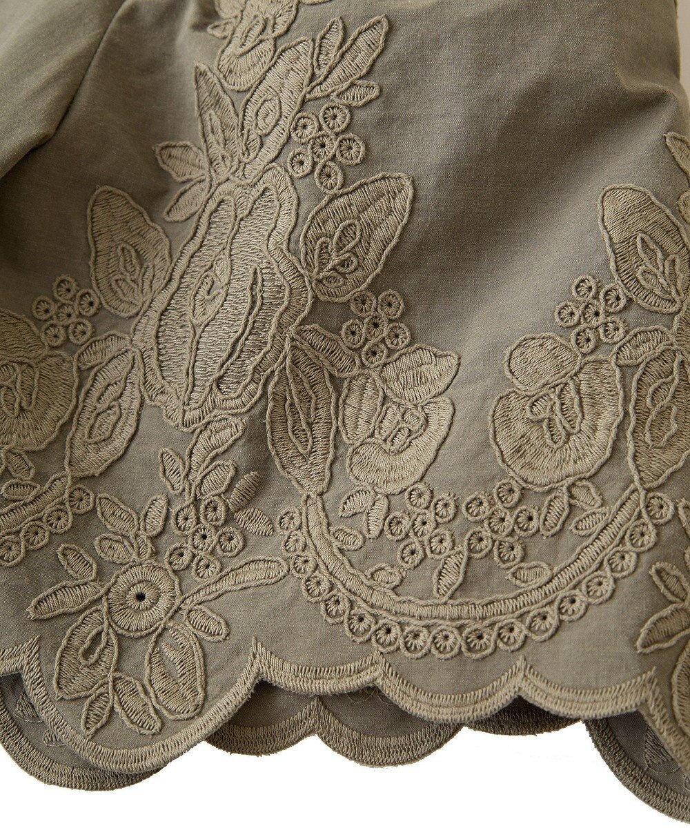 Green Parks ■ＥＳＣＡＲ　刺繍スリーブギャザーワンピース 