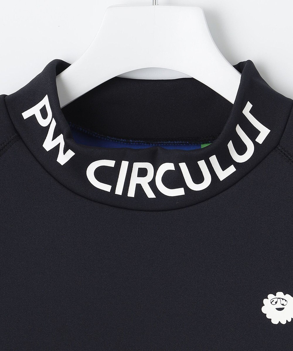 PW CIRCULUS 【MEN】【ストレッチ/軽量】バックロゴ 長袖 モックネック シャツ 