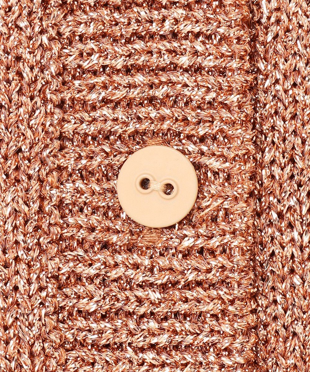 BEIGE， 【洗える】VANDA / ラメ入りクルーネック半袖カーディガン 