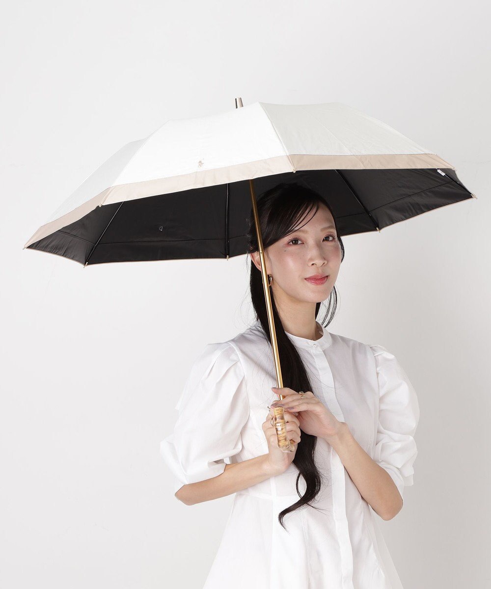 MOONBAT 【WEB限定/遮光率100%/遮熱/UV】POLO RALPH LAUREN（ポロ ラルフローレン）晴雨兼用日傘 ポロポニー ワンポイント刺繍  バイカラー 折りたたみ傘 楽折 