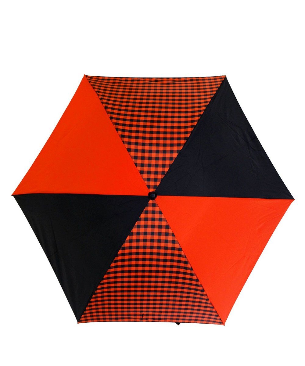 +RING レディース向け プラスリング 簡単開閉式折傘55cm RED-CHK T873 