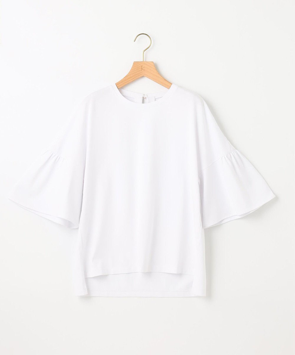 組曲 【汗ジミ防止・撥水】GIZAプレーティング天竺 袖フレア Tシャツ 