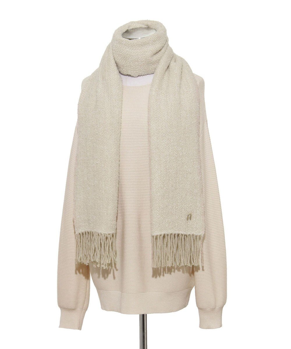 MOONBAT FURLA(フルラ）ループヤーン ツイード調ラメ入り ストール アルパカ混 日本製 