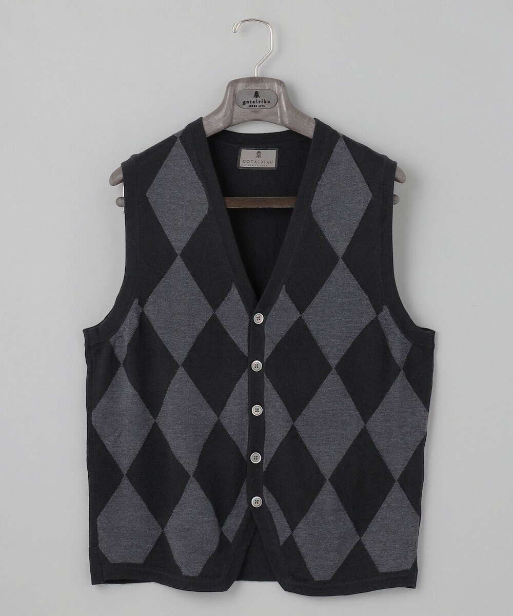 GOTAIRIKU 体温調整に【洗える/チクチクしにくい/ピリングしにくい】イタリア糸 ハイゲージ ベスト_WOOL100% 