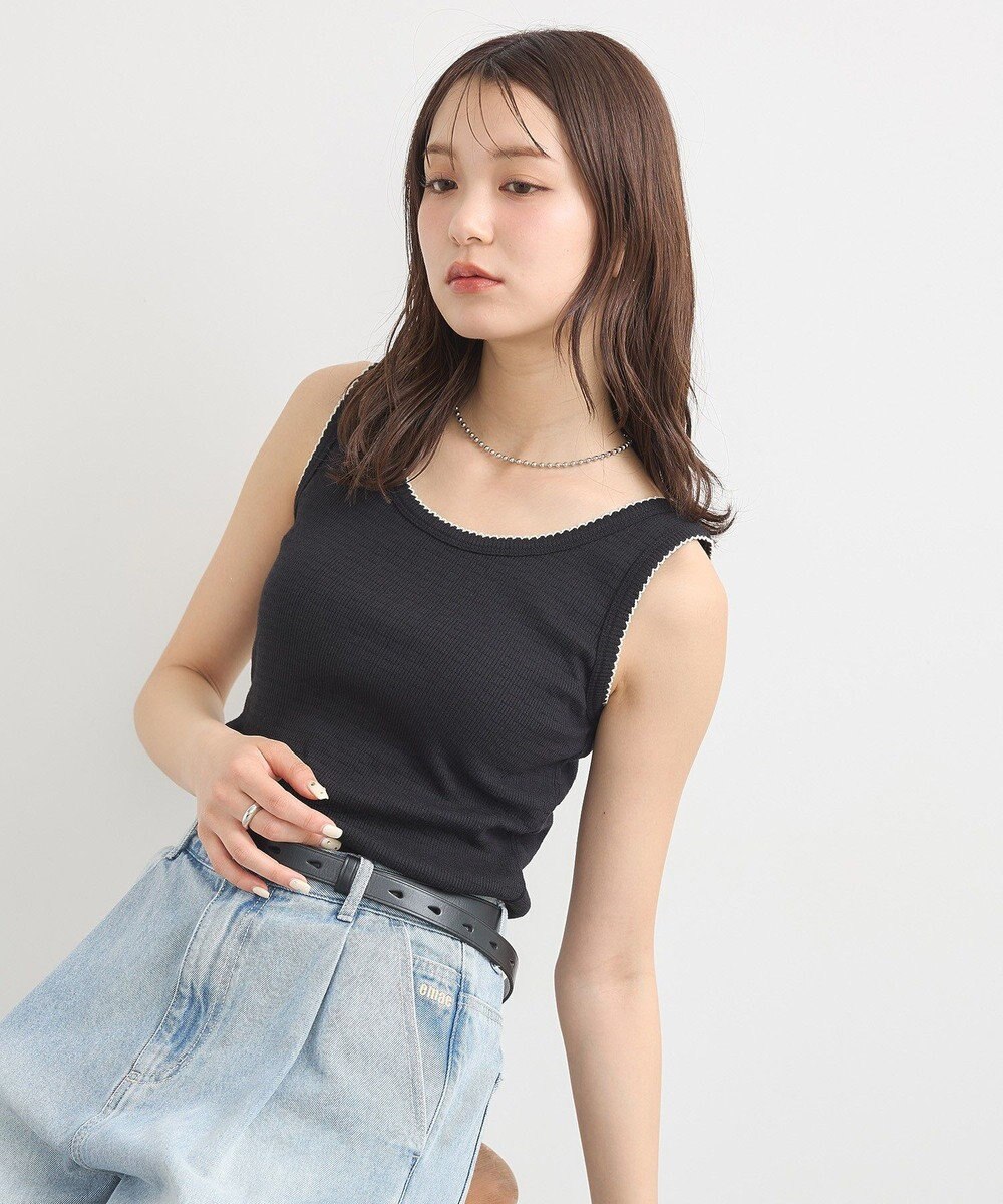 earth music&ecology ピコトリミングタンクトップ 