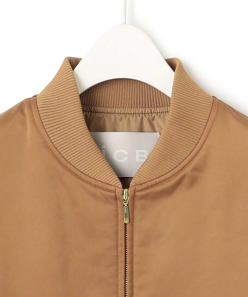 ICB 【洗える】 マットサテン MA-1ブルゾン 