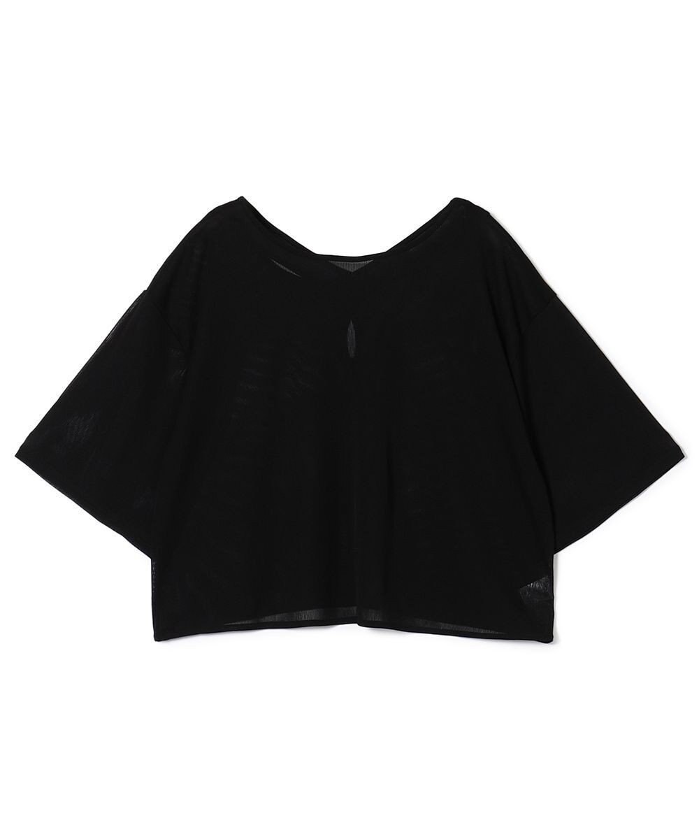 Chacott シアーリブバッククロスTシャツ 