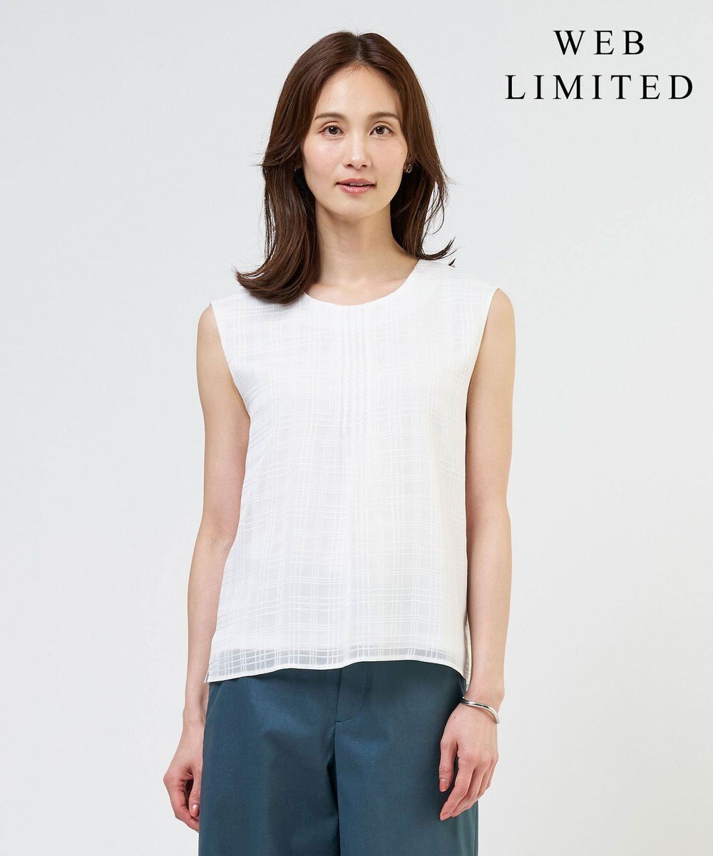 J.PRESS LADIES S 【WEB限定】シアーチェック ノースリーブ カットソー 