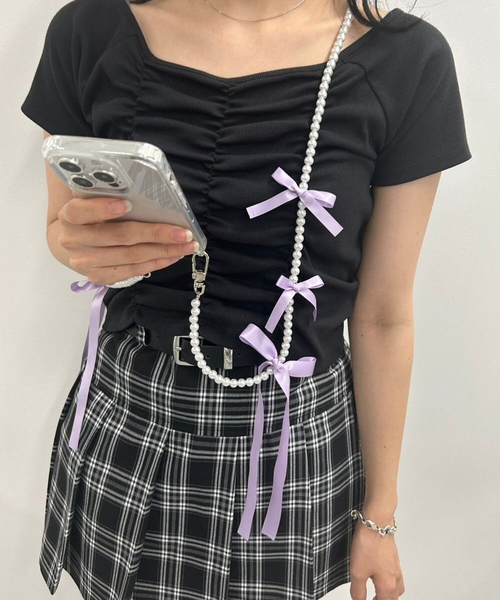 WEGO リボンビーズストラップ 