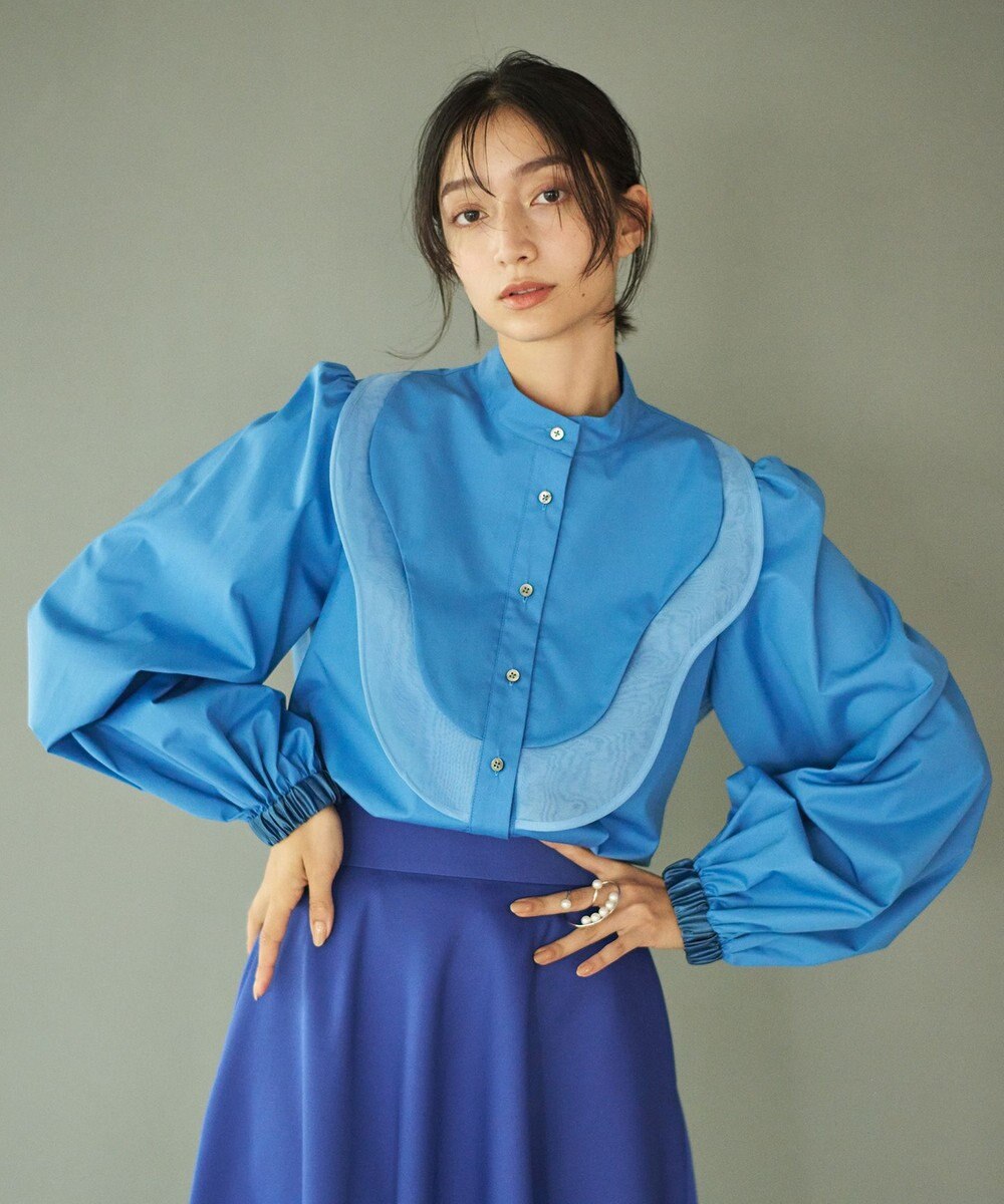 #Newans 【洗濯機可能】ウェイビービブデザインブラウス 