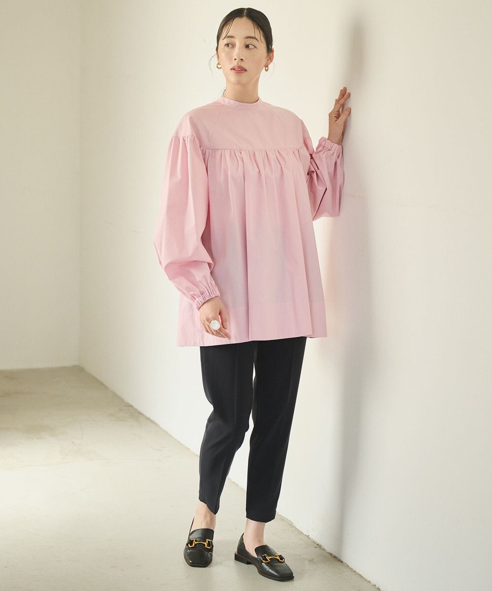 #Newans 【アイロンいらず】バストカットギャザーブラウス 