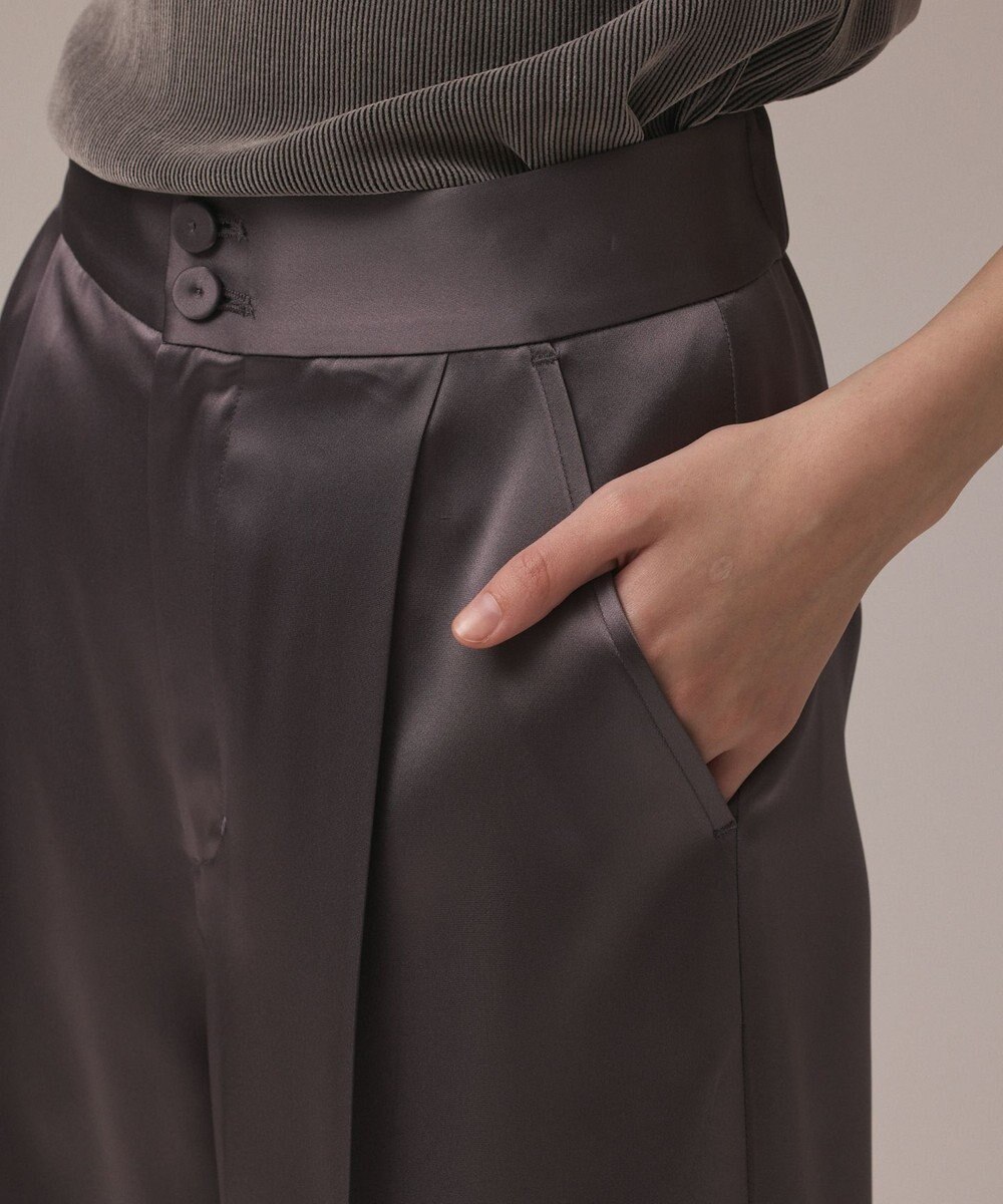 GRACE CONTINENTAL トリアセサテンワイドパンツ 