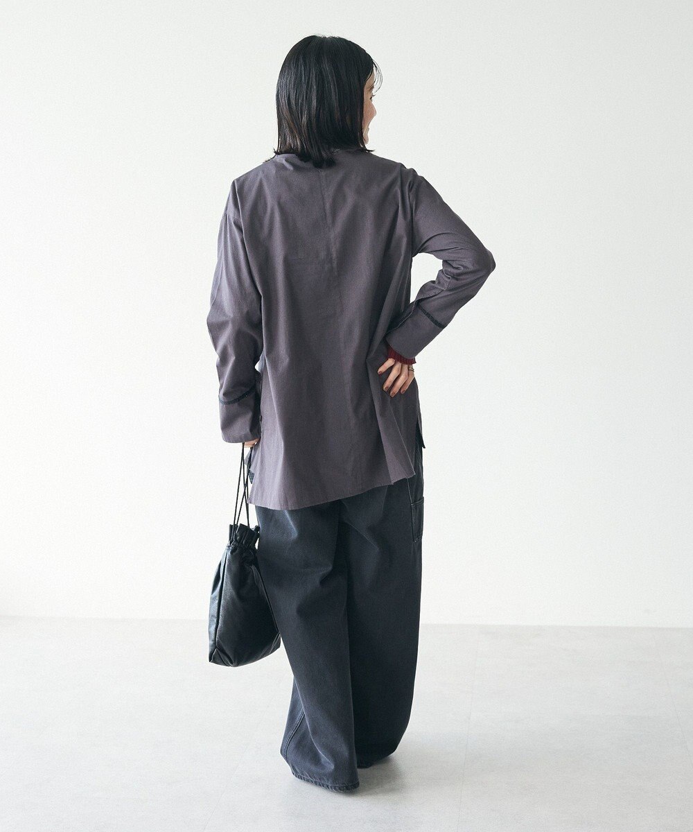 CRAFT STANDARD BOUTIQUE 刺繍入りツイルＶネックチュニック 