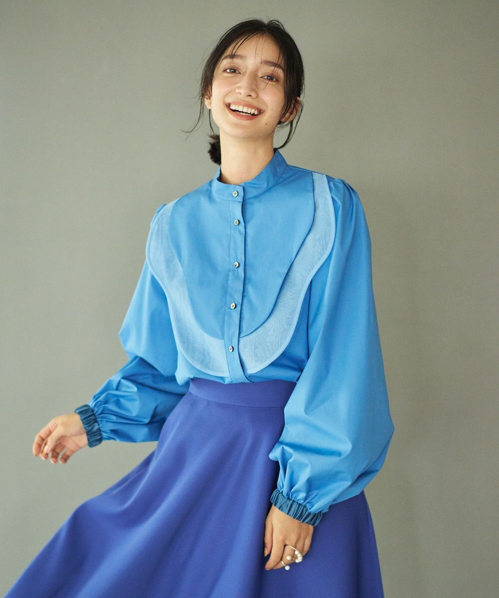 #Newans 【洗濯機可能】ウェイビービブデザインブラウス 