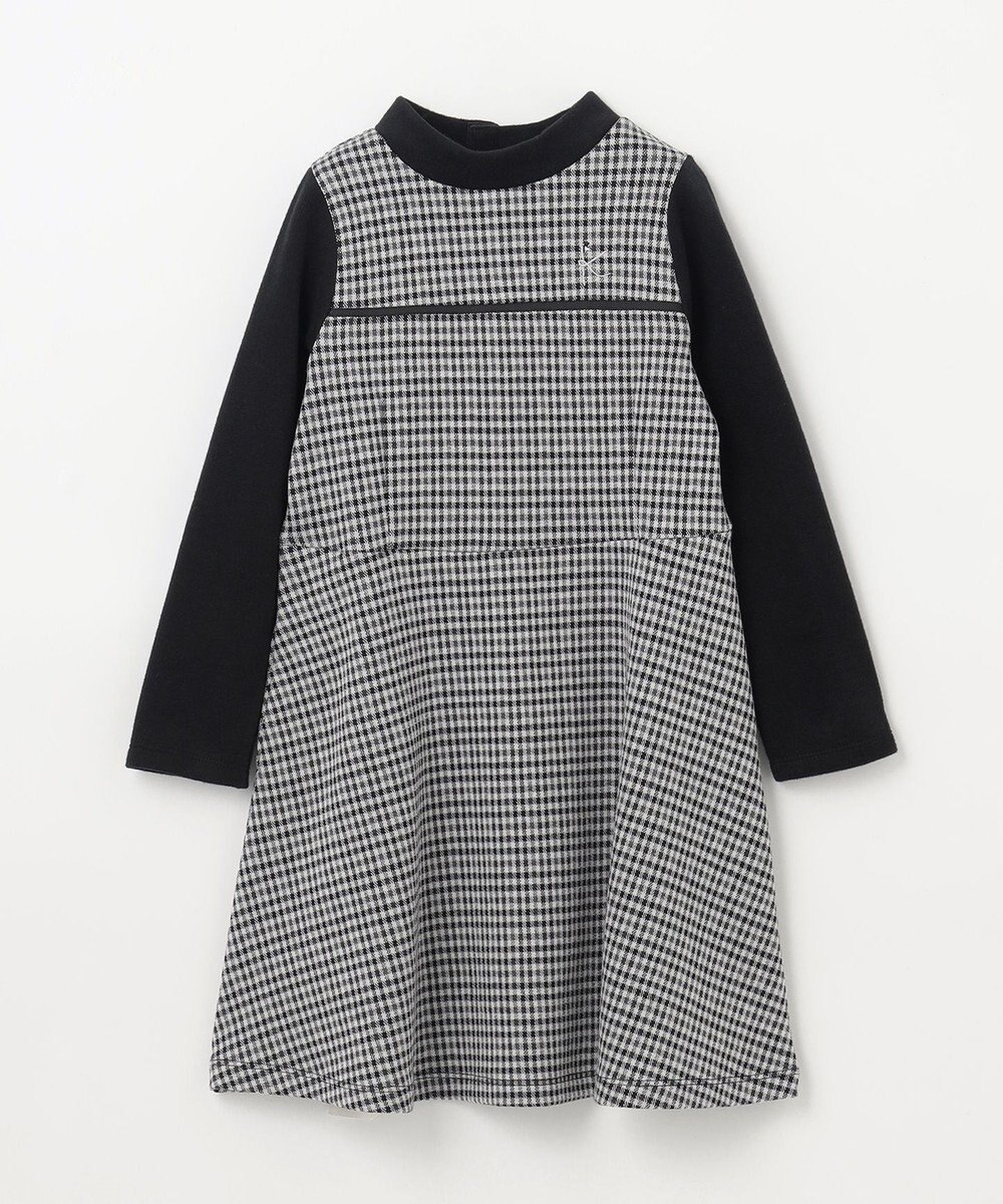 組曲 KIDS 【110-140㎝】チェックジャガード ワンピース 