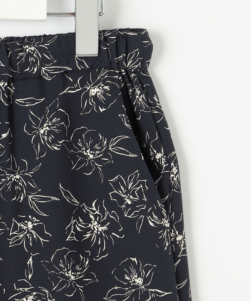 J.PRESS LADIES L 【洗える】ラインフラワープリント ワイドパンツ 