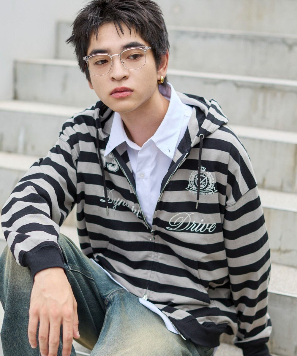 WEGO 【ユニセックスITEM/MLサイズ展開】ナンバリングカットZIPパーカー 