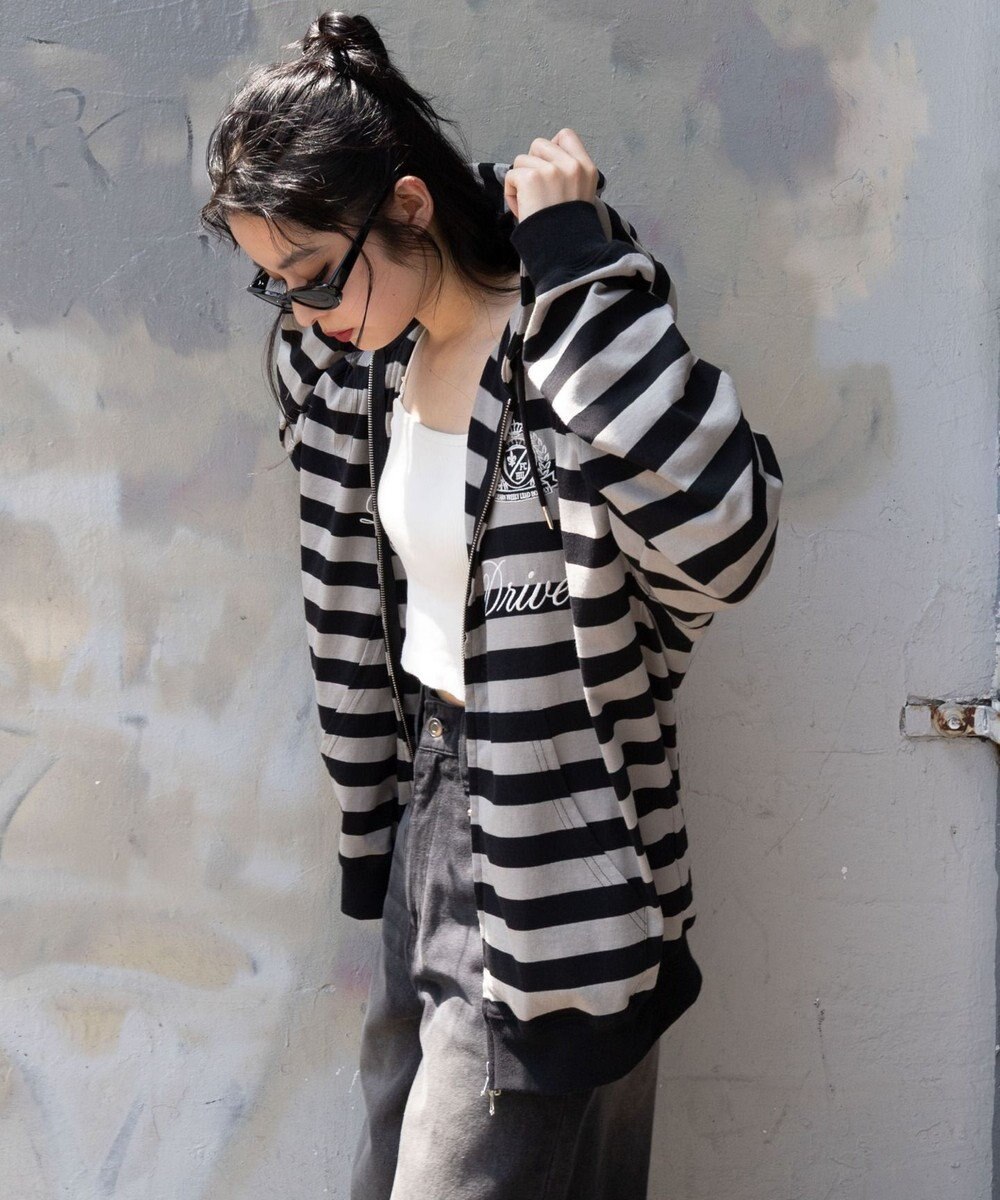 WEGO 【ユニセックスITEM/MLサイズ展開】ナンバリングカットZIPパーカー 