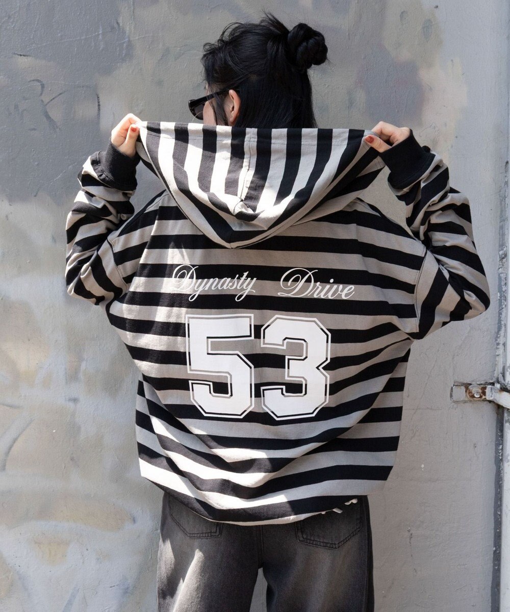 WEGO 【ユニセックスITEM/MLサイズ展開】ナンバリングカットZIPパーカー 