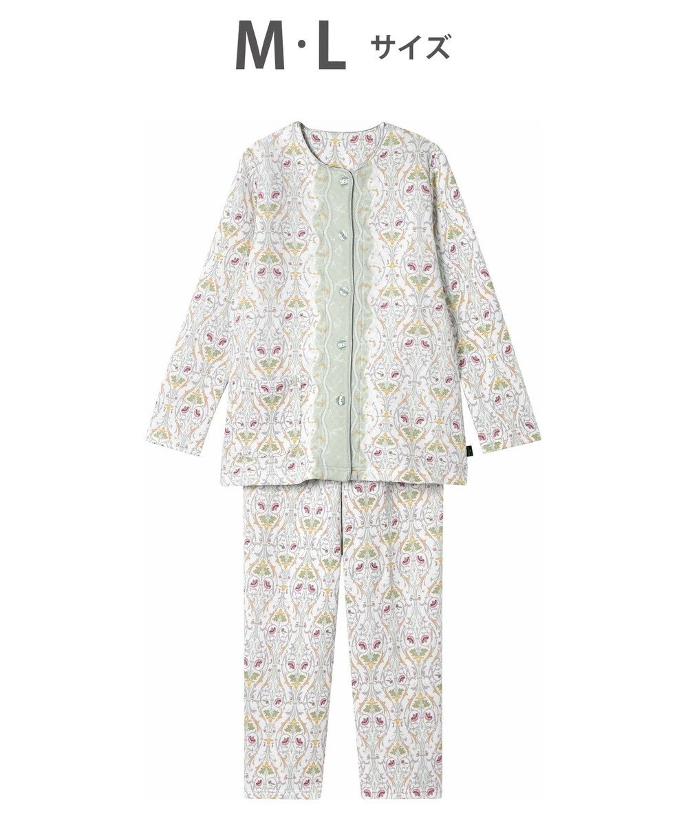 WACOAL パジャマ 長袖 長ズボン 綿混(本体) あったか ミントン レディース NDW426 /ワコール 