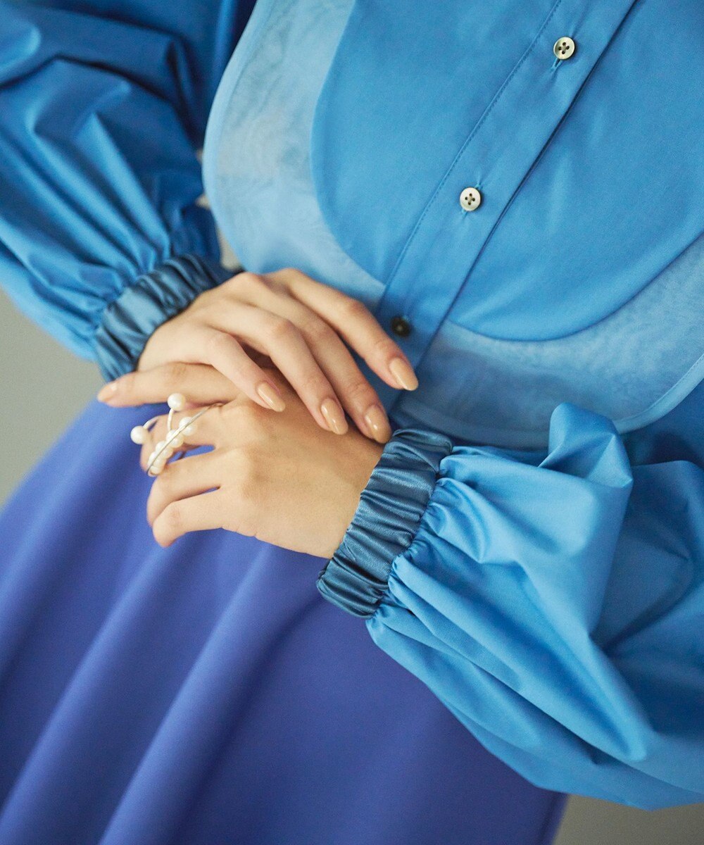 #Newans 【洗濯機可能】ウェイビービブデザインブラウス 