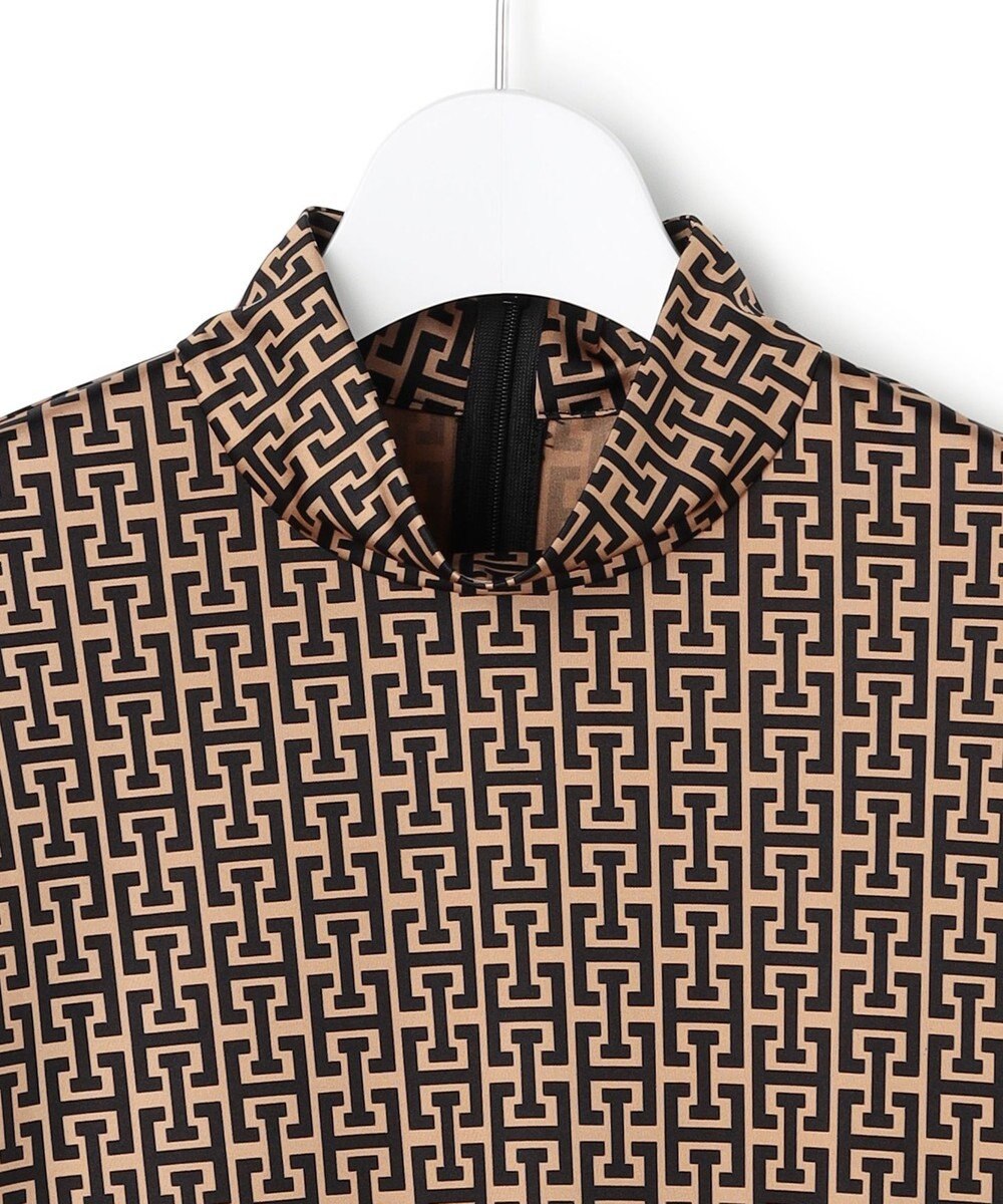 ICB 【30th ANNIVERSARY】 モノグラムプリントスムース ボウタイブラウス 