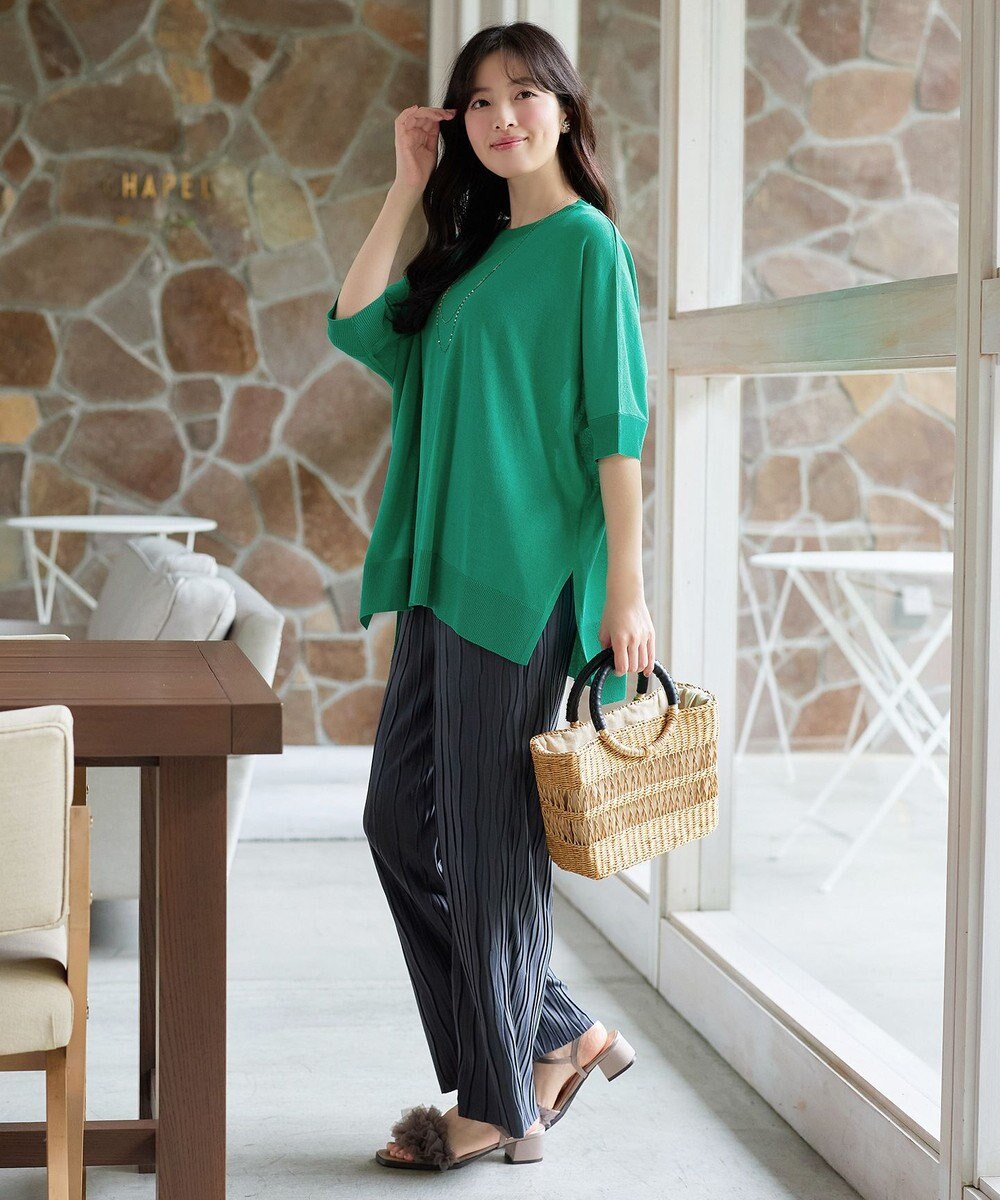 Tiaclasse 【新色追加】サラサラUVシアーニットドルマントップス 