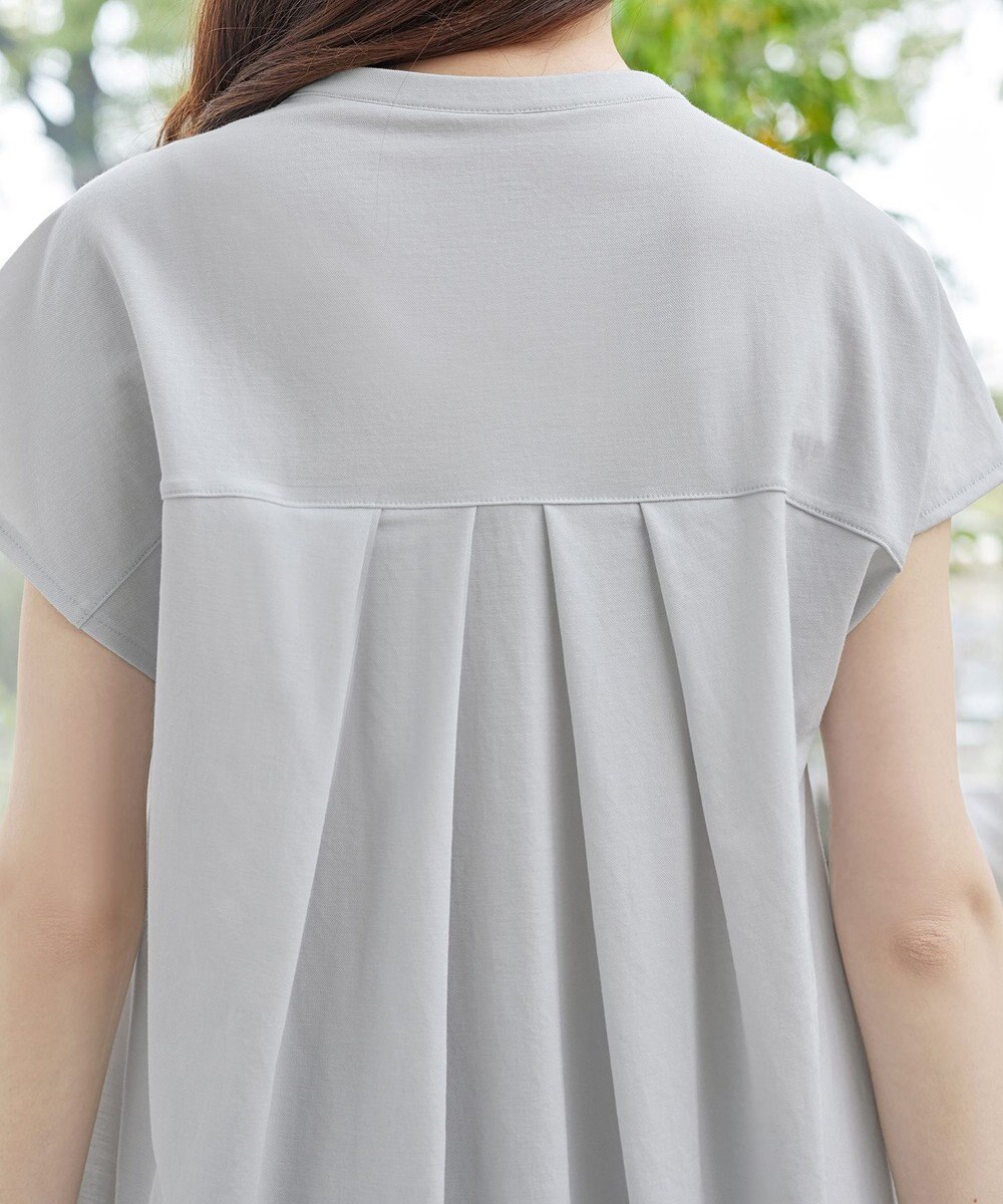 Tiaclasse L 【冷凛(ひやりん)カノコ】スキッパー襟フレンチスリーブチュニック 