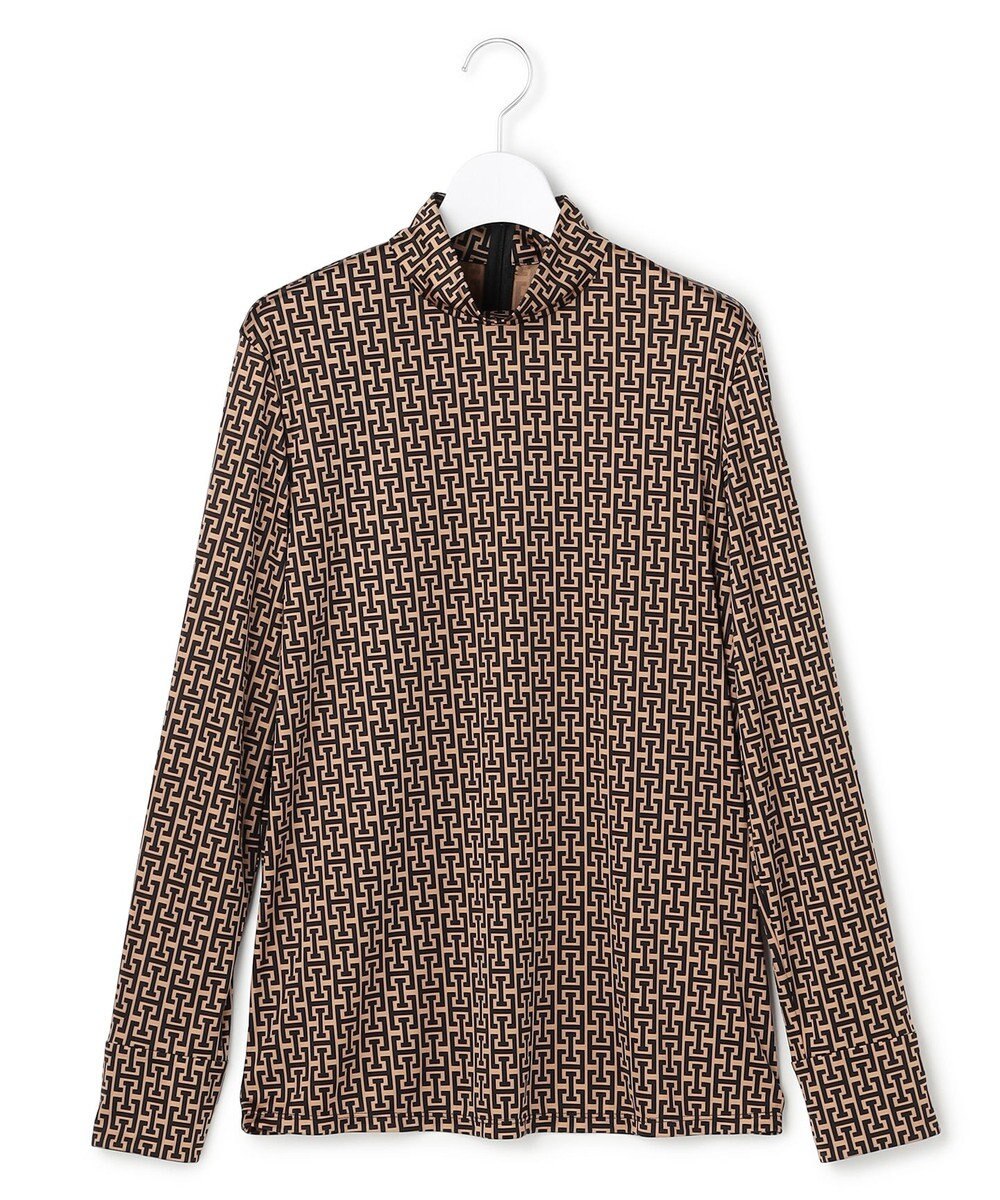 ICB 【30th ANNIVERSARY】 モノグラムプリントスムース ボウタイブラウス 