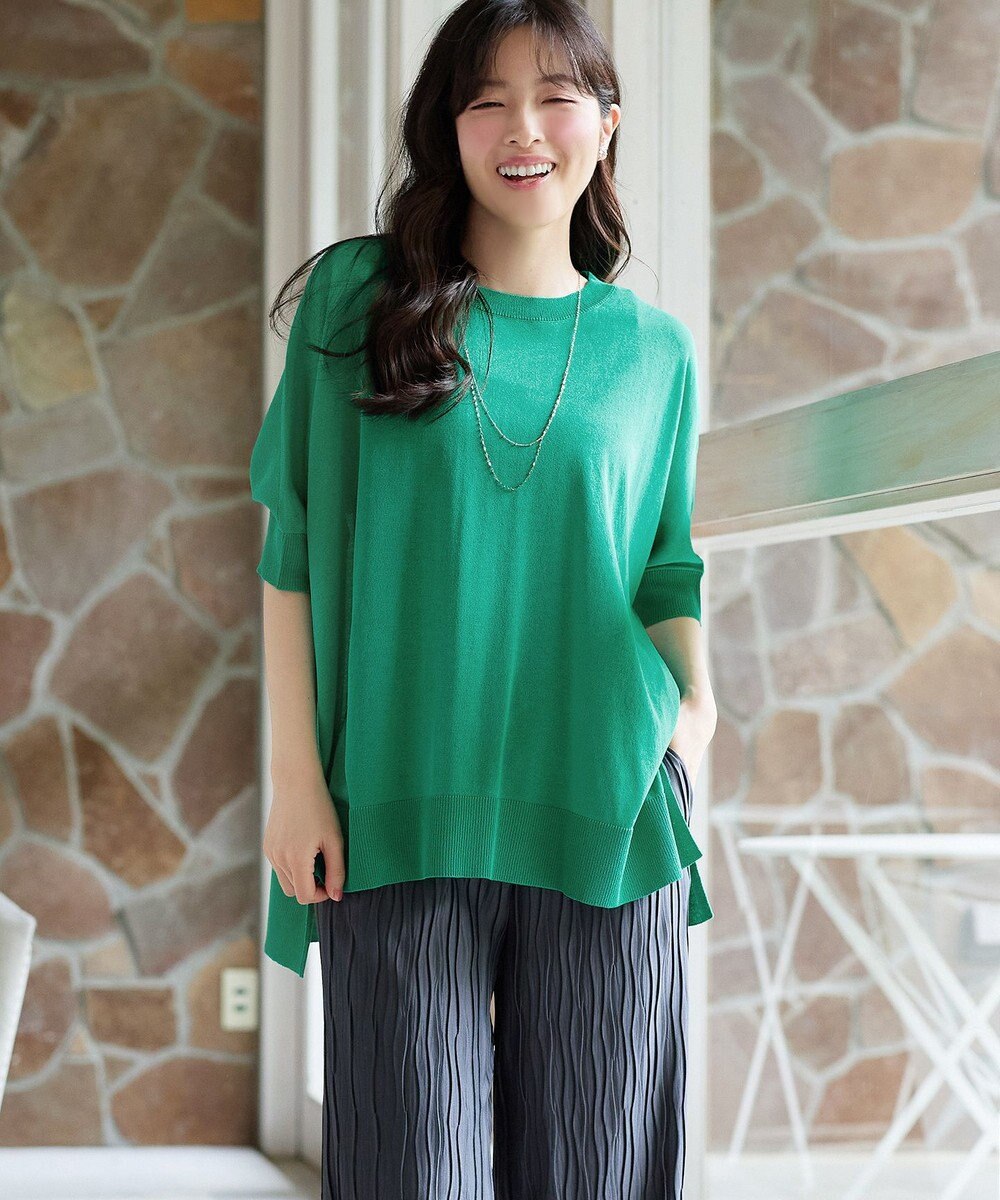 Tiaclasse 【新色追加】サラサラUVシアーニットドルマントップス 