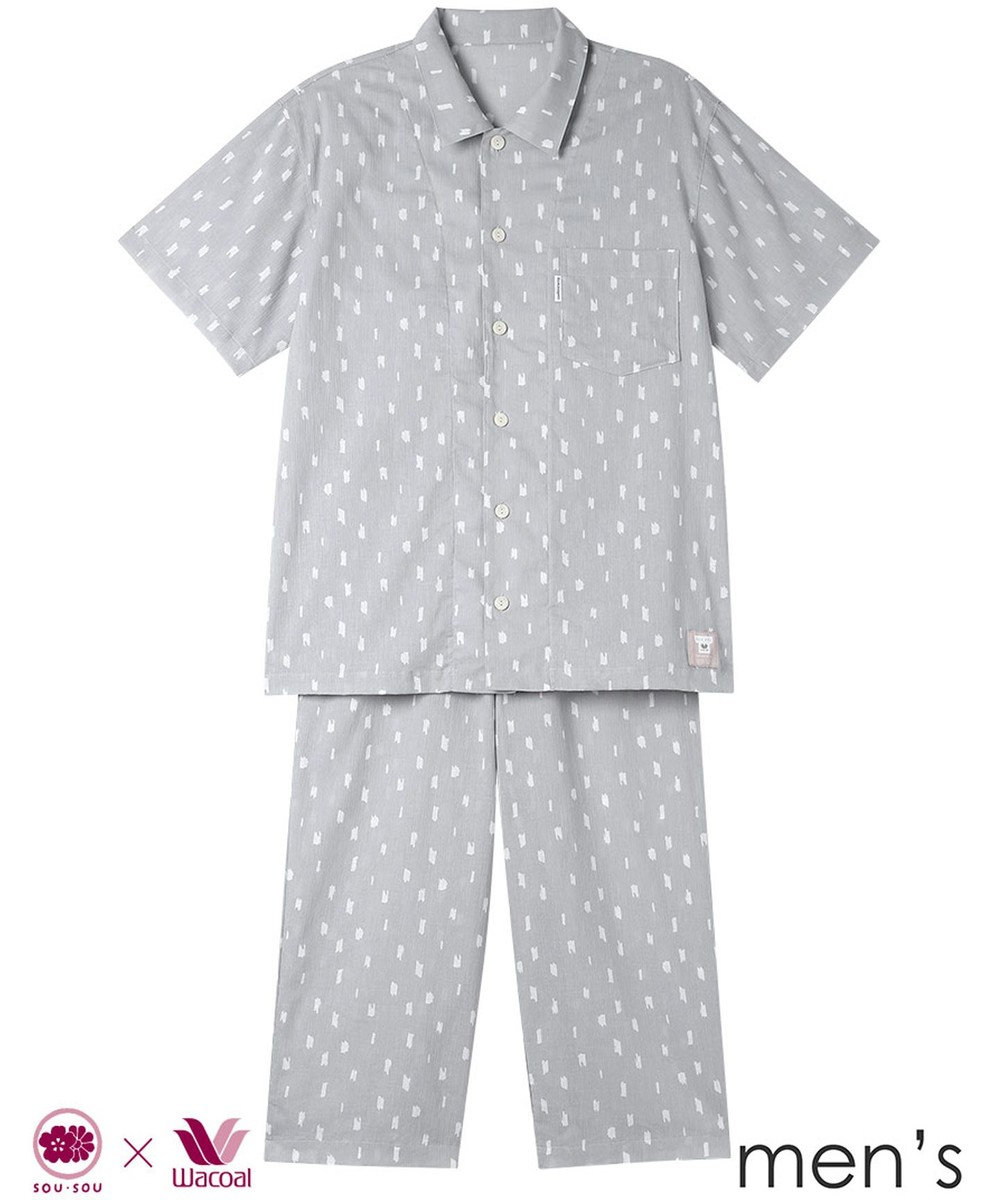 ワコール／睡眠科学 パジャマ 5分袖 半袖 8分丈 綿100%(本体) 【SOU・SOU（R）】 メンズ YGT163 睡眠科学／ワコール 