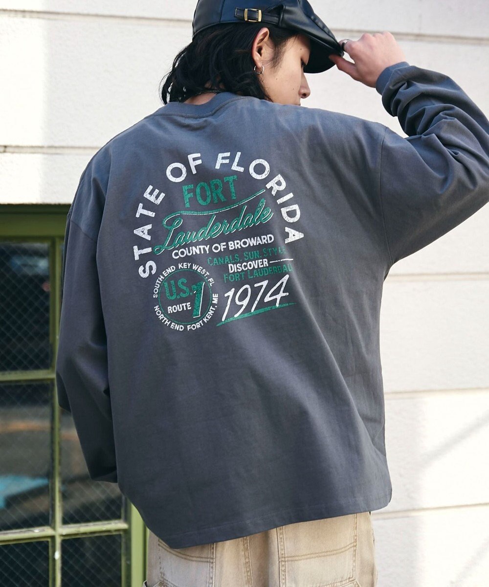 WEGO 【ユニセックス着用ITEM/MLサイズ展開】ヴィンテージライクグラフィックT（LS） 