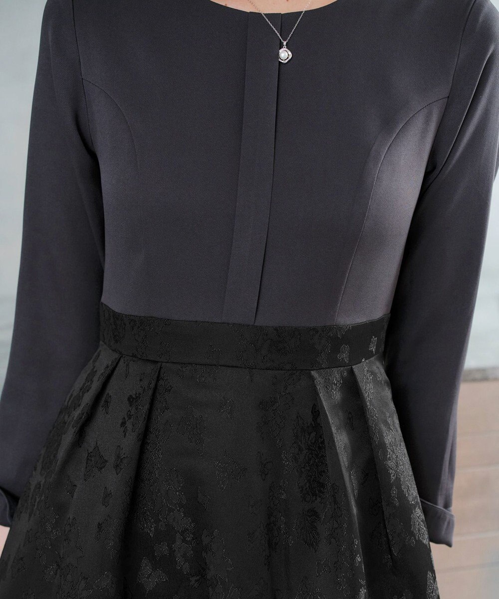 Tiaclasse フラワージャガードドッキングワンピース 