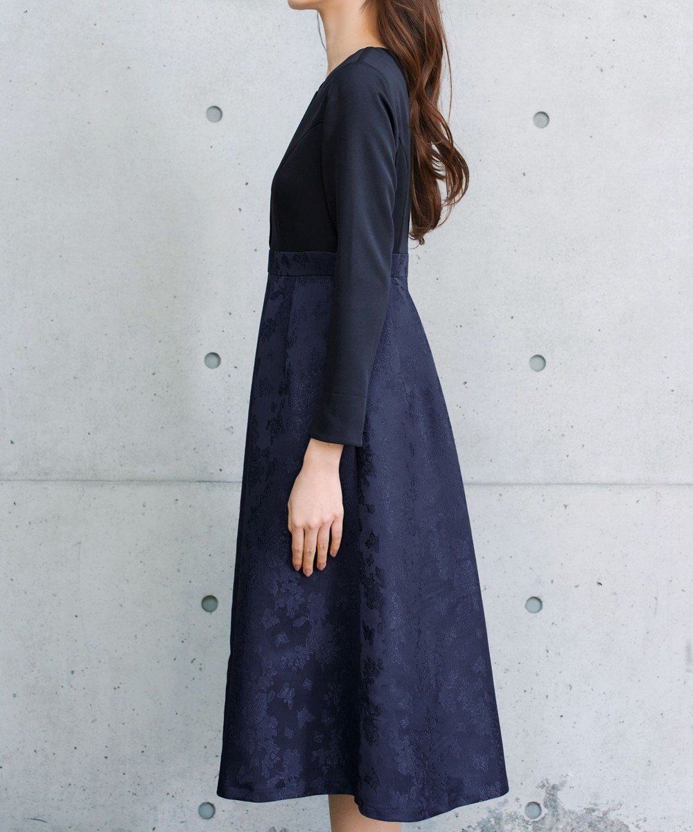 Tiaclasse フラワージャガードドッキングワンピース 