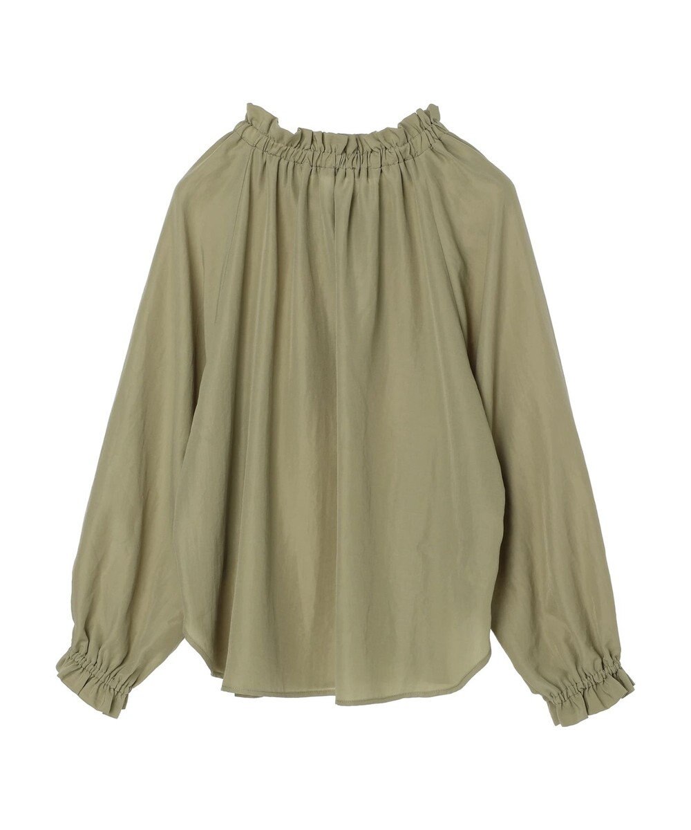 Green Parks スタンドフリルボウタイブラウス 